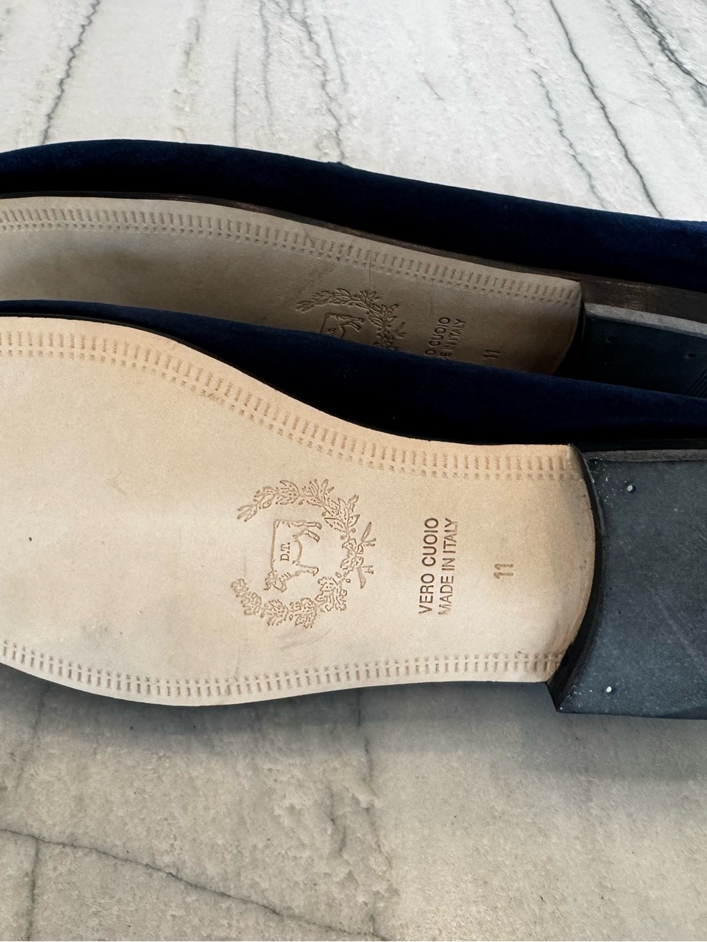 Del Toro Men’s Velvet Loafer - Weed Leaf - Navy - Size US 11 - Picture 4 of 4